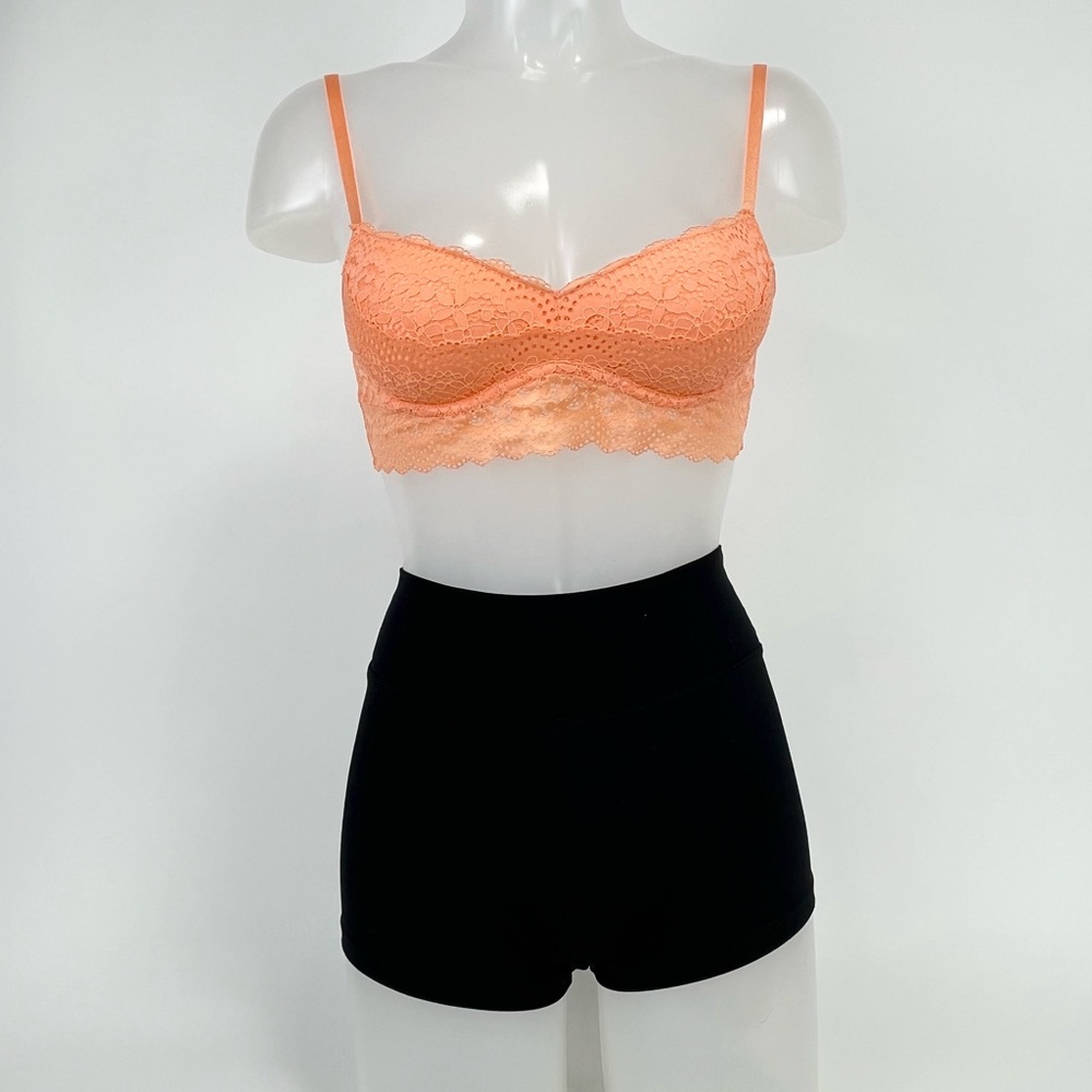 Light Orange Lace Adjustable Strap Bralette Top